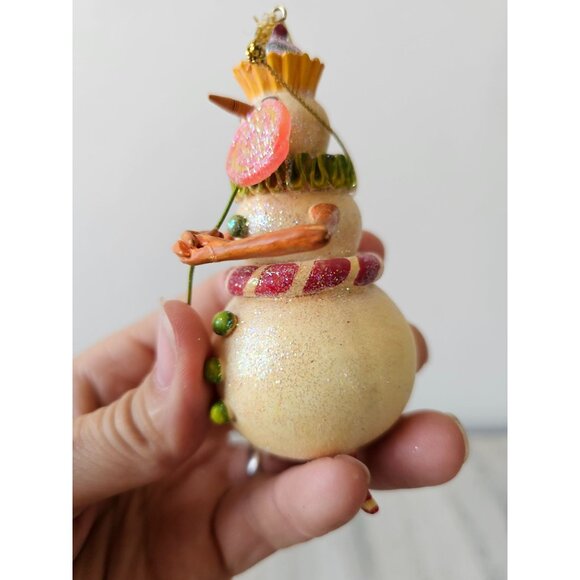 Vintage dept 56 glitter lollipop snowman sparkle pastel Xmas tree - Picture 4 of 9